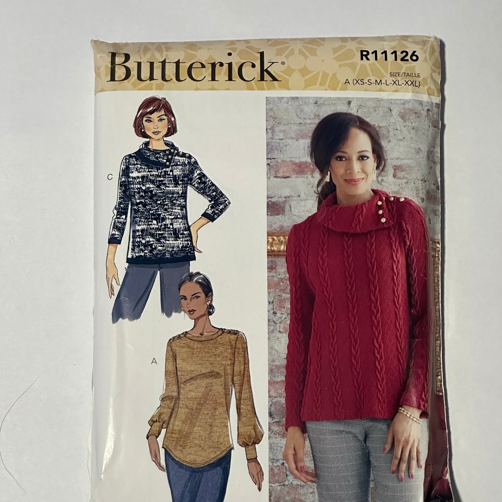 Butterick Sewing Pattern R11126 Misses Top XS-XXL Uncut Factory Folded